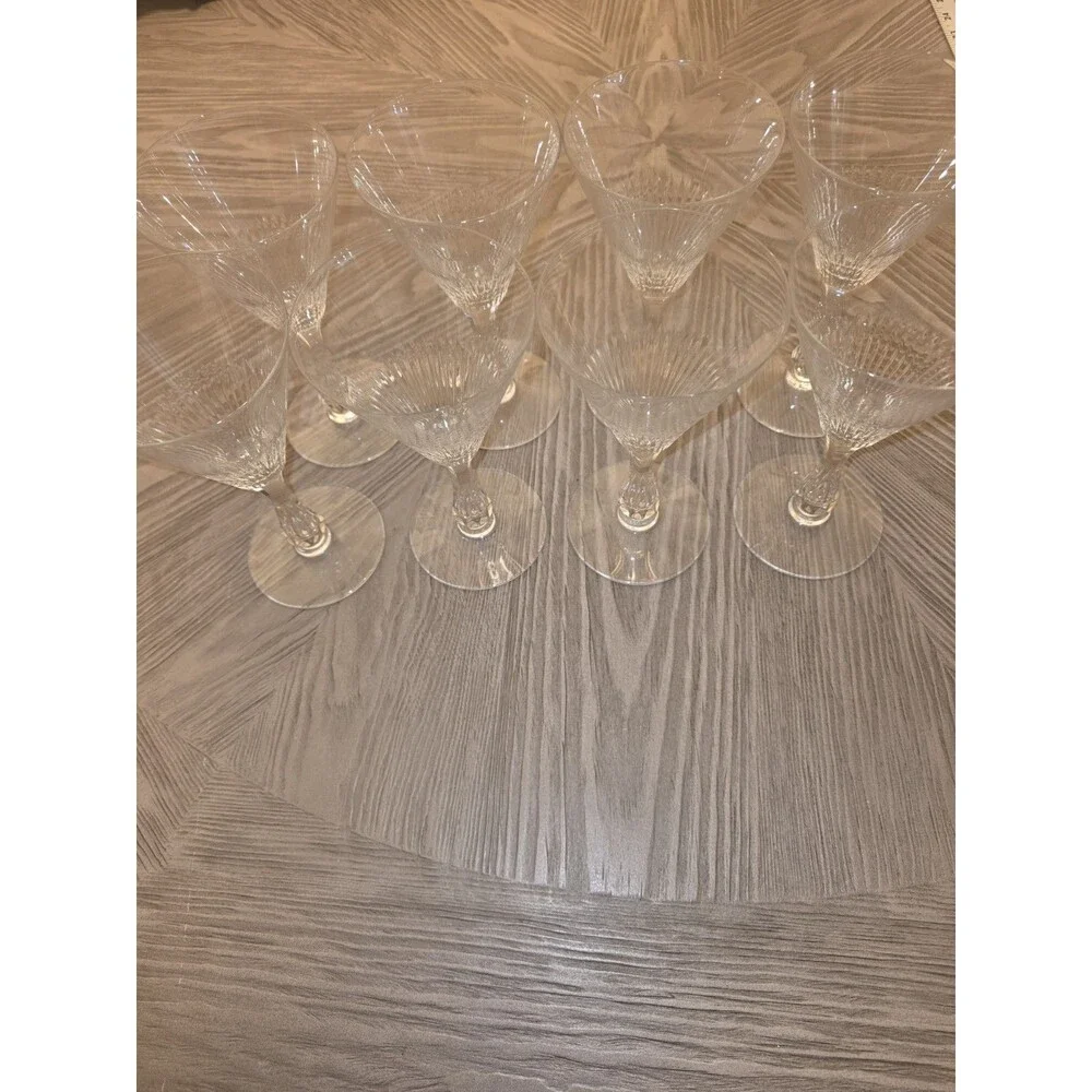 Vintage Set Of 8 Seneca 164-1 Water/Wine Glasses 7" Tall - Picture 7 of 7